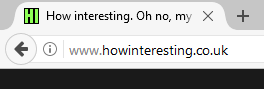 CDATA[
body#layout .hidden,
body#layout .invisible {
display: inherit;
}- Click the save icon and “Powered by Blogger” should be gone!
Favicon#
The humble Favourite Icon, or favicon for short, started to gain some proper popularity back when Firefox was king, as it was a nice way to keep your bookmarks’ descriptions small (or entirely absent). This was especially true when the bookmarks bar was introduced, and then further so when browser tabs came about. As you can see in this Blog, I have a green and black one to match the current theme, with the initials of the site “HI”.
![